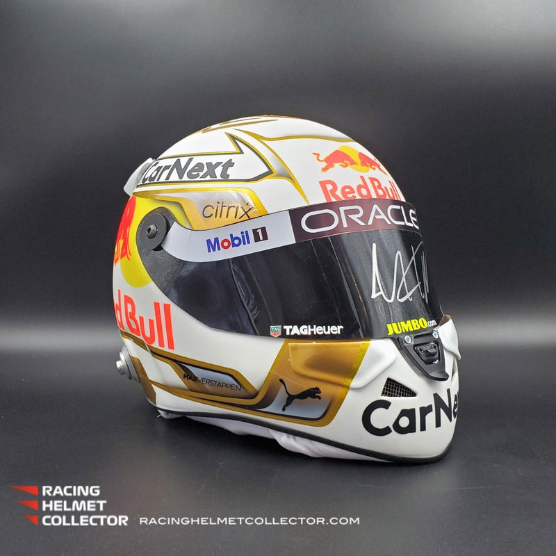 Max Verstappen Signed Helmet Visor 2022 WHITE World Champion Autographed Display Tribute 1:1 Full Scale AS-02852-SOLD