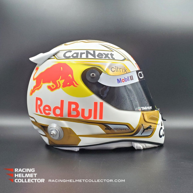 Max Verstappen Signed Helmet Visor 2022 WHITE World Champion Autographed Display Tribute 1:1 Full Scale AS-02852-SOLD