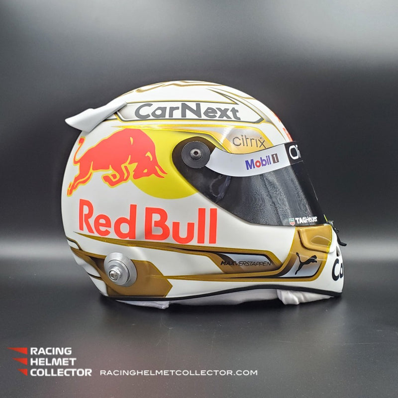 Max Verstappen Signed Helmet Visor 2022 WHITE World Champion Autographed Display Tribute 1:1 Full Scale AS-02852-SOLD
