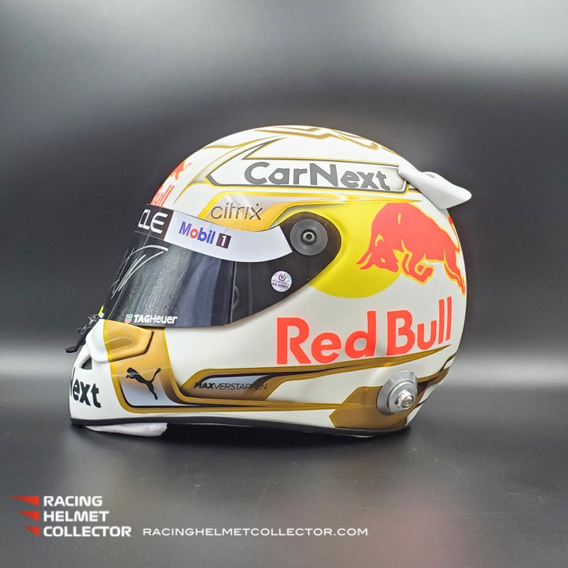 Max Verstappen Signed Helmet Visor 2022 WHITE World Champion Autographed Display Tribute 1:1 Full Scale AS-02852-SOLD