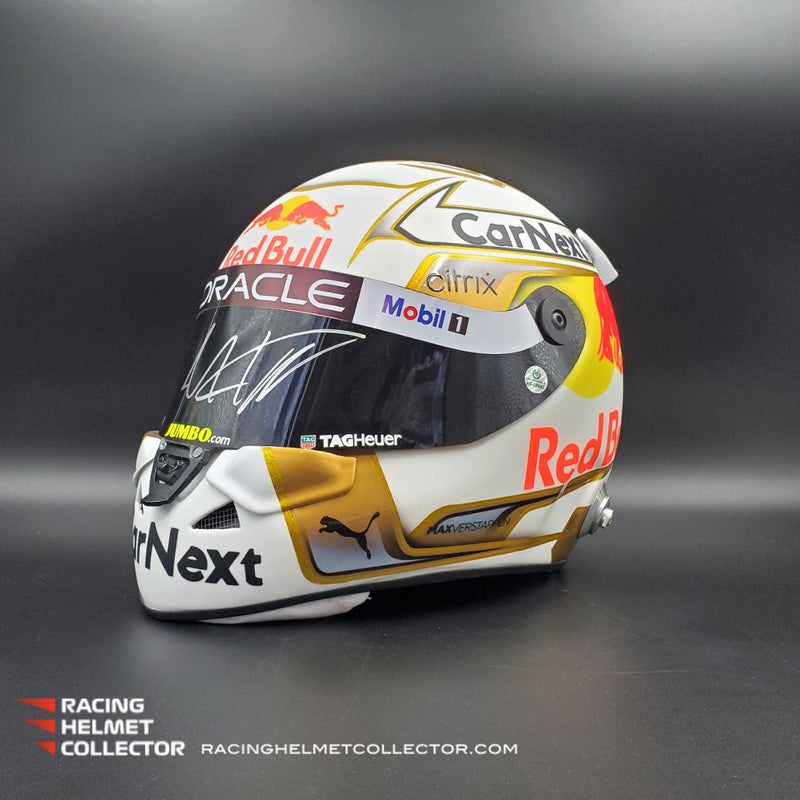 Max Verstappen Signed Helmet Visor 2022 WHITE World Champion Autographed Display Tribute 1:1 Full Scale AS-02852-SOLD