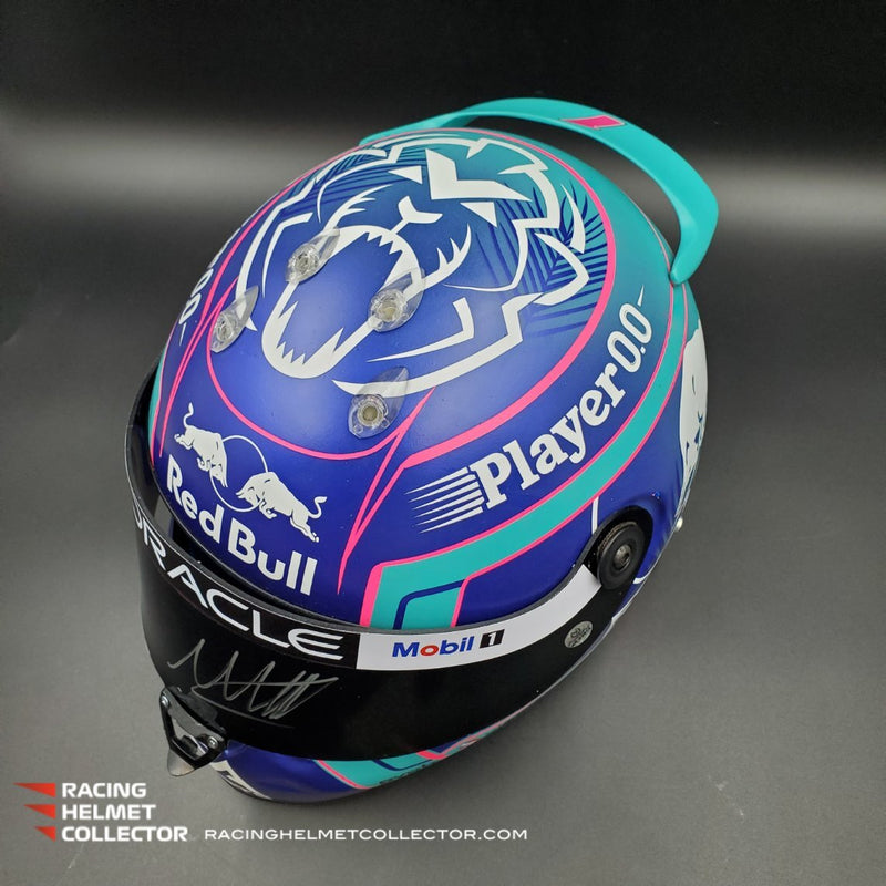 Max Verstappen Signed Helmet Visor 2023 Miami Display Tribute F1 Helmet Full Scale 1:1 AS-02614