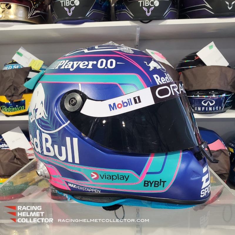 Max Verstappen Signed Helmet Visor 2023 Miami Display Tribute F1 Helmet Full Scale 1:1 AS-02614