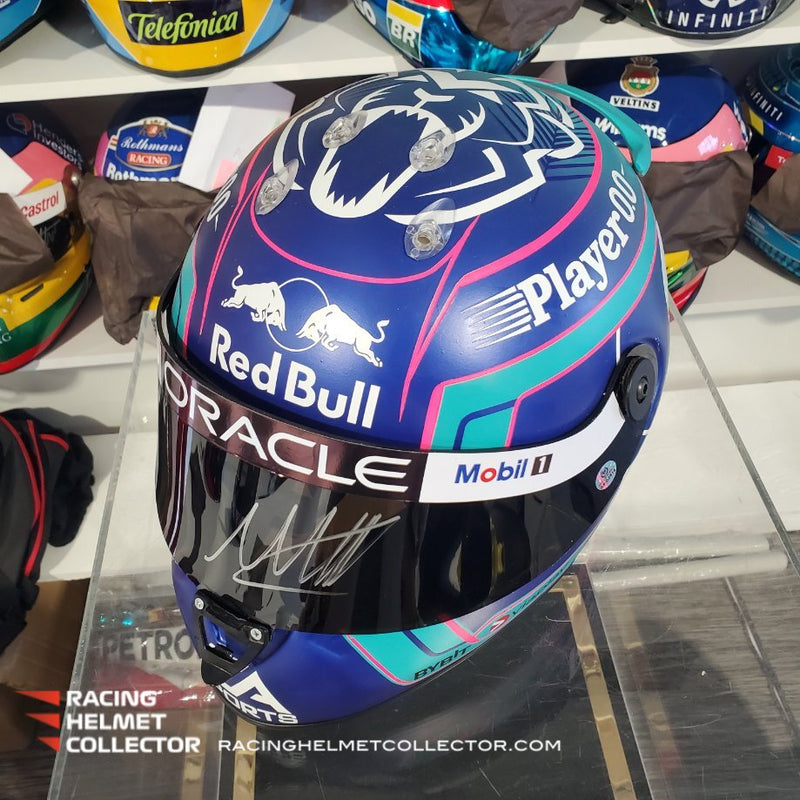Max Verstappen Signed Helmet Visor 2023 Miami Display Tribute F1 Helmet Full Scale 1:1 AS-02614