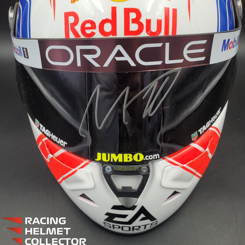 Max Verstappen Signed Helmet Visor 2023 White F1 Helmet Full Scale 1:1 AS-02853