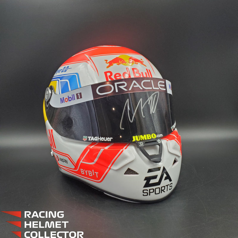 Max Verstappen Signed Helmet Visor 2023 White F1 Helmet Full Scale 1:1 AS-02853