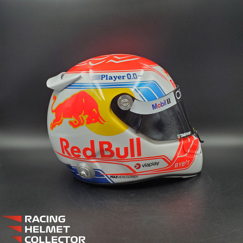 Max Verstappen Signed Helmet Visor 2023 White F1 Helmet Full Scale 1:1 AS-02853