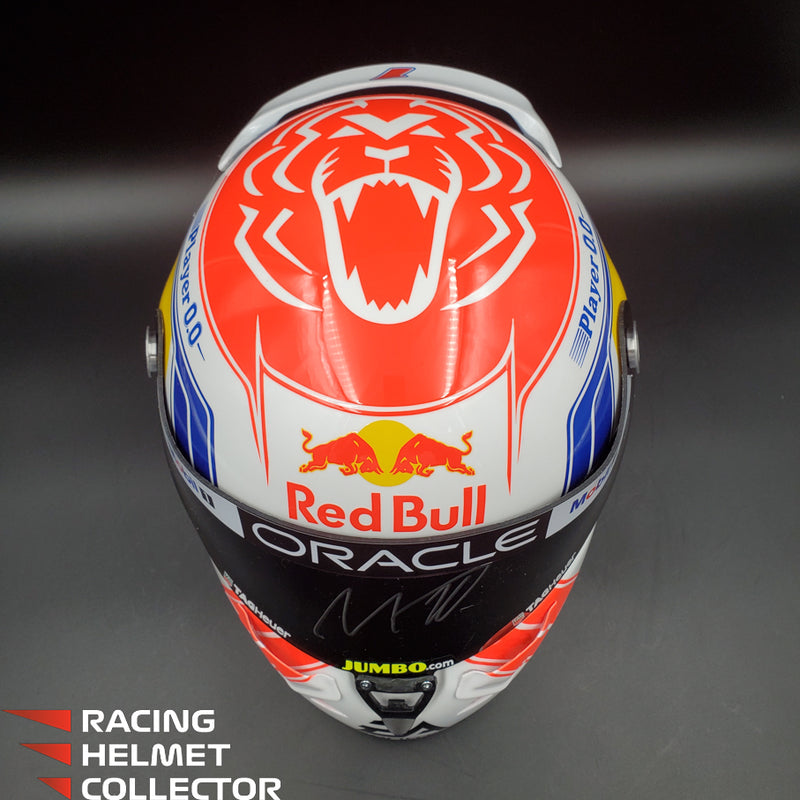 Max Verstappen Signed Helmet Visor 2023 White F1 Helmet Full Scale 1:1 AS-02853