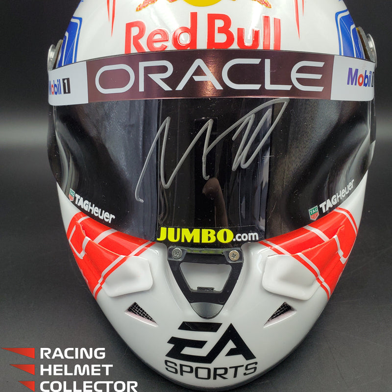 Max Verstappen Signed Helmet Visor 2023 White F1 Helmet Full Scale 1:1 AS-02853