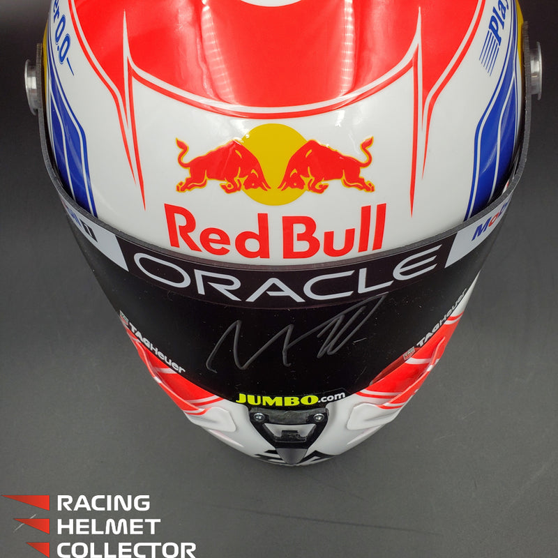 Max Verstappen Signed Helmet Visor 2023 White F1 Helmet Full Scale 1:1 AS-02853