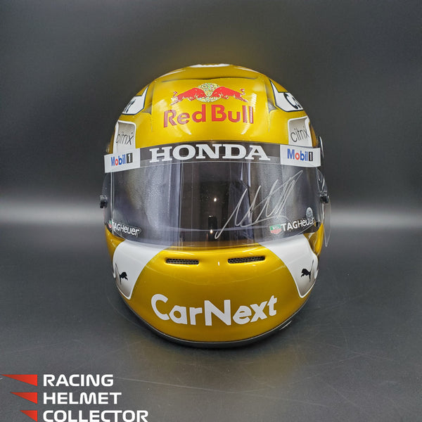 Max Verstappen Signed Helmet Visor 2021 Championship Year Autographed Display Tribute F1 Helmet Full Scale 1:1 AS-02580