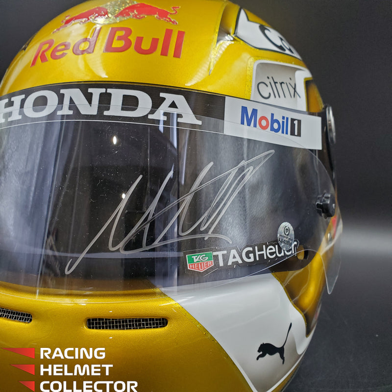 Max Verstappen Signed Helmet Visor 2021 Championship Year Autographed Display Tribute F1 Helmet Full Scale 1:1 AS-02580