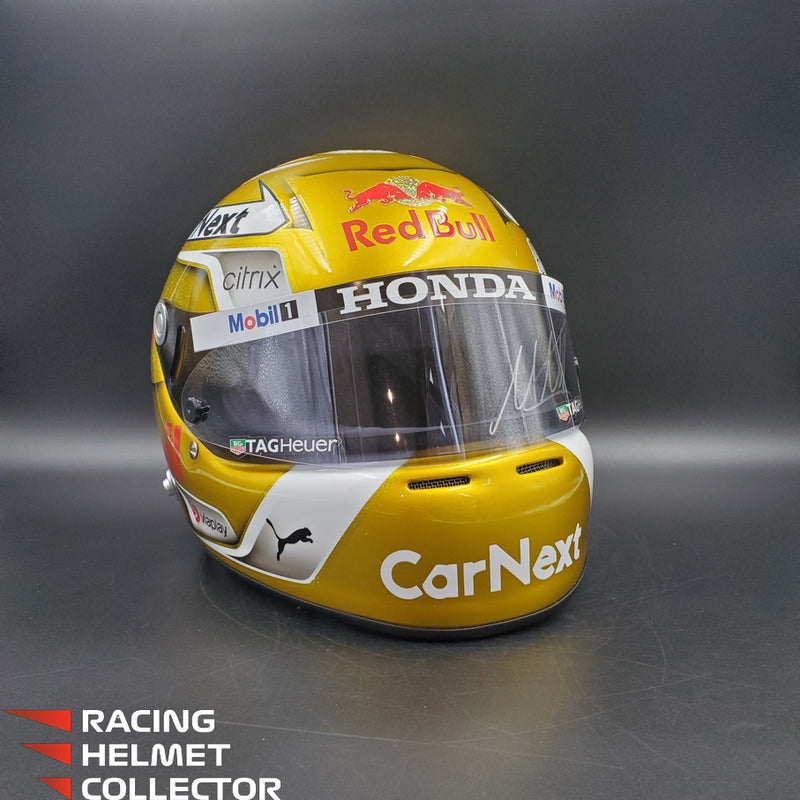Max Verstappen Signed Helmet Visor 2021 Championship Year Autographed Display Tribute F1 Helmet Full Scale 1:1 AS-02580