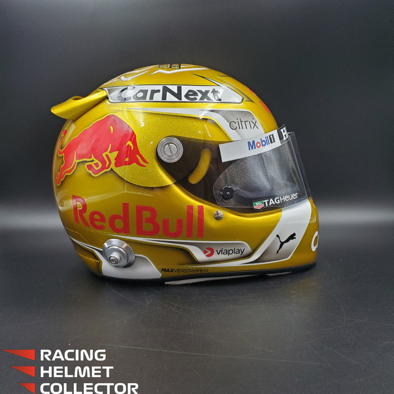Max Verstappen Signed Helmet Visor 2021 Championship Year Autographed Display Tribute F1 Helmet Full Scale 1:1 AS-02580
