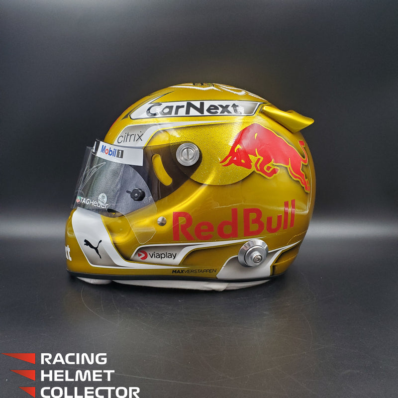 Max Verstappen Signed Helmet Visor 2021 Championship Year Autographed Display Tribute F1 Helmet Full Scale 1:1 AS-02580