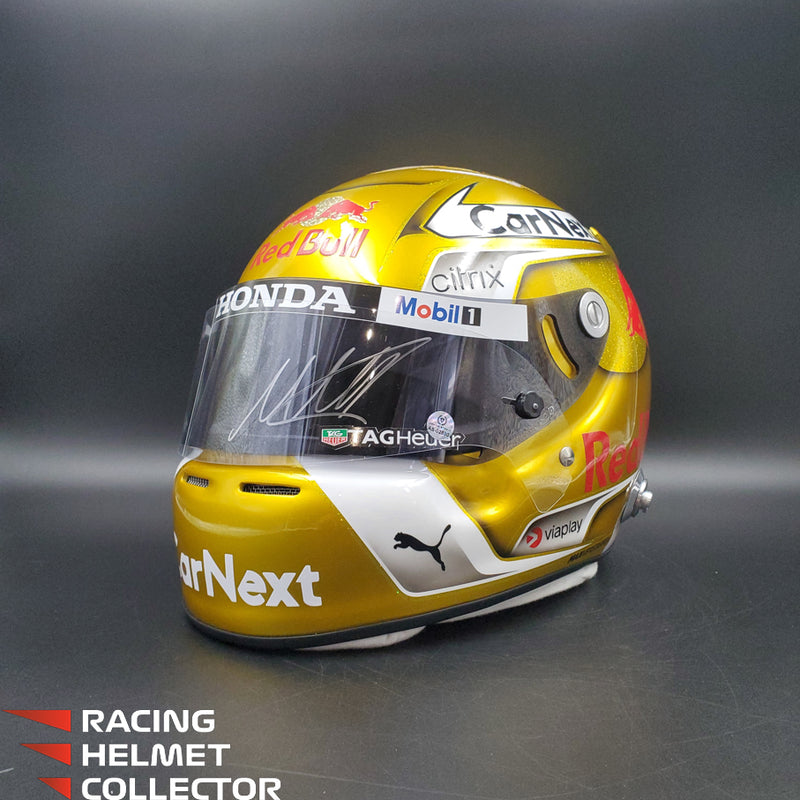 Max Verstappen Signed Helmet Visor 2021 Championship Year Autographed Display Tribute F1 Helmet Full Scale 1:1 AS-02580