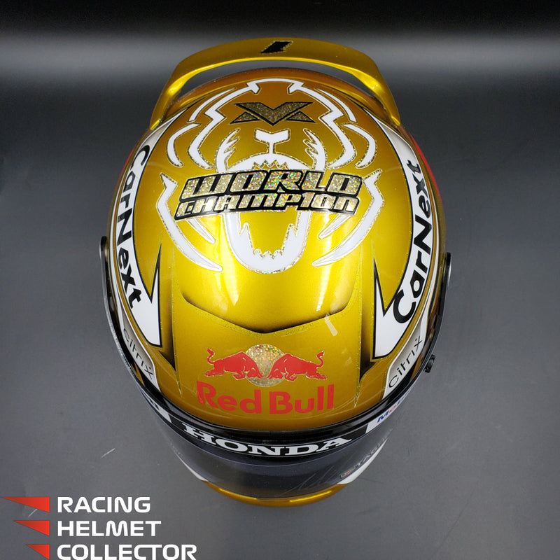 Max Verstappen Signed Helmet Visor 2021 Championship Year Autographed Display Tribute F1 Helmet Full Scale 1:1 AS-02580