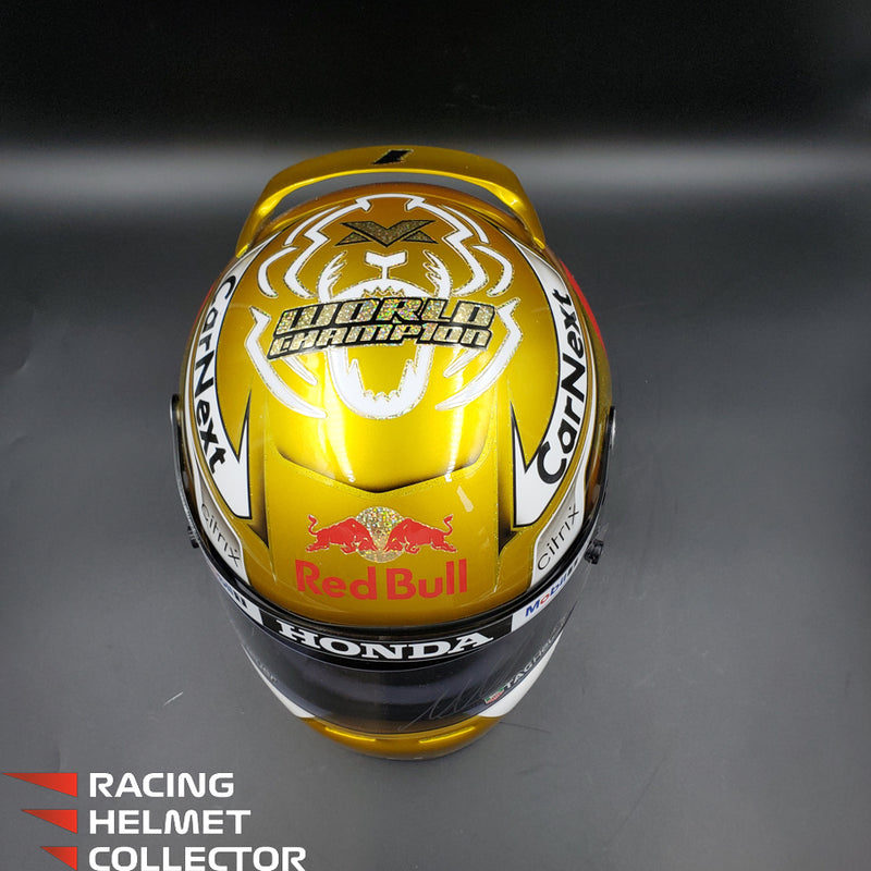 Max Verstappen Signed Helmet Visor 2021 Championship Year Autographed Display Tribute F1 Helmet Full Scale 1:1 AS-02580
