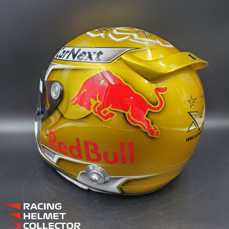 Max Verstappen Signed Helmet Visor 2021 Championship Year Autographed Display Tribute F1 Helmet Full Scale 1:1 AS-02580