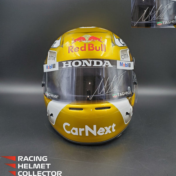 Max Verstappen Signed Helmet Visor 2021 Championship Year Autographed Display Tribute F1 Helmet Full Scale 1:1 AS-02580