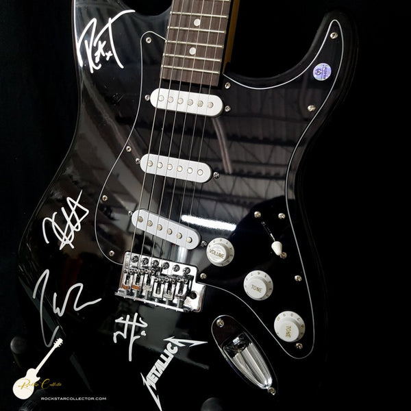 Metallica Signed Guitar Frame Premium Autographed by Hetfield, Hammett, Ulrich and Trujillo AS-00768 - SOLD