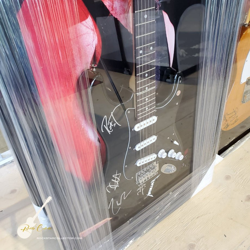 Metallica Signed Guitar Frame Premium Autographed by Hetfield, Hammett, Ulrich and Trujillo AS-00768 - SOLD