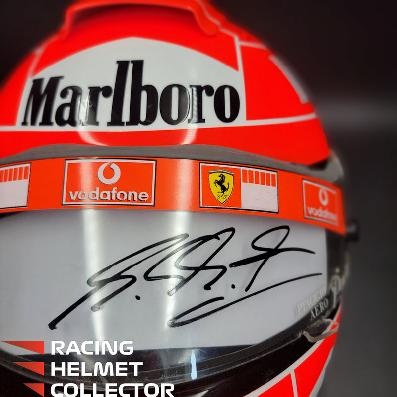 Michael Schumacher Signed Helmet Race Issued Visor Mounted on Promo Helmet 2004 Schubert Display Tribute Autographed Full Scale 1:1 AS-00938