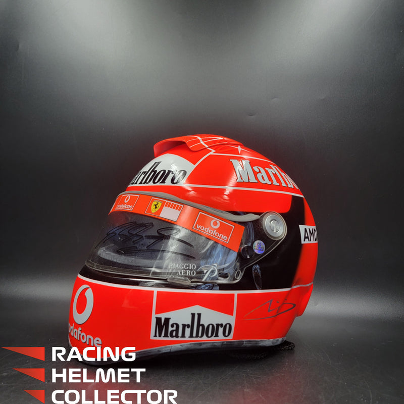 Michael Schumacher Signed Helmet Race Issued Visor Mounted on Promo Helmet 2004 Schubert Display Tribute Autographed Full Scale 1:1 AS-00938