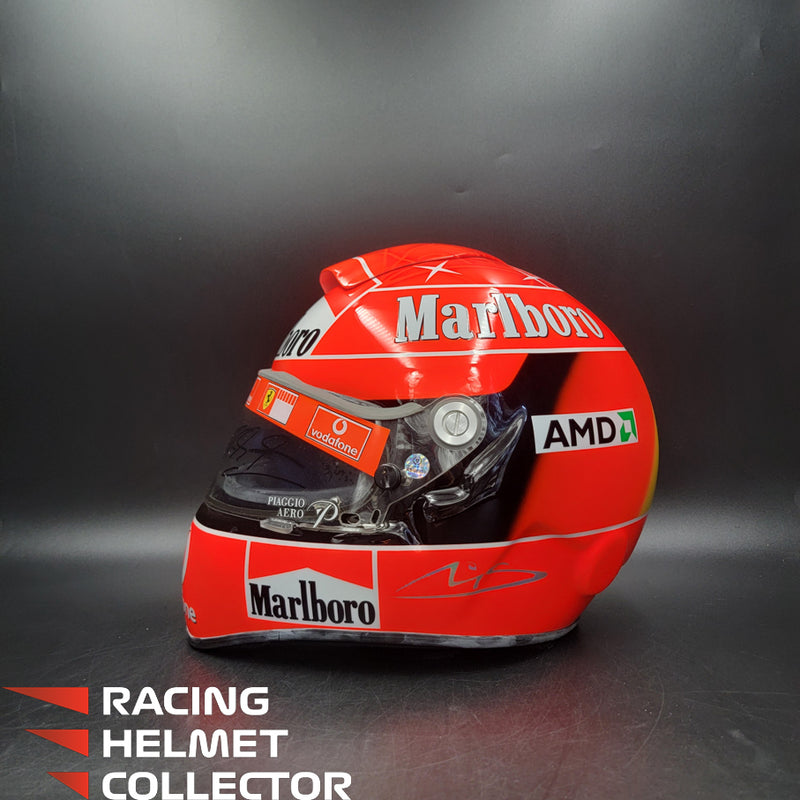Michael Schumacher Signed Helmet Race Issued Visor Mounted on Promo Helmet 2004 Schubert Display Tribute Autographed Full Scale 1:1 AS-00938