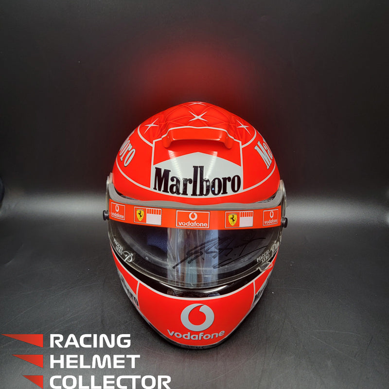 Michael Schumacher Signed Helmet Race Issued Visor Mounted on Promo Helmet 2004 Schubert Display Tribute Autographed Full Scale 1:1 AS-00938