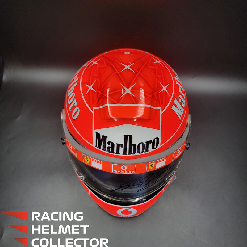 Michael Schumacher Signed Helmet Race Issued Visor Mounted on Promo Helmet 2004 Schubert Display Tribute Autographed Full Scale 1:1 AS-00938