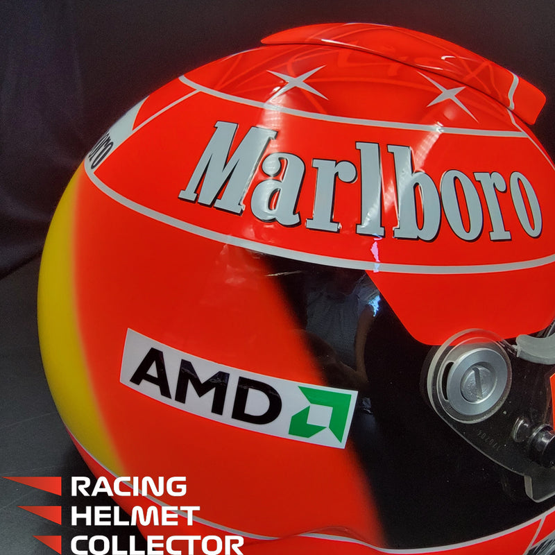 Michael Schumacher Signed Helmet Race Issued Visor Mounted on Promo Helmet 2004 Schubert Display Tribute Autographed Full Scale 1:1 AS-00938