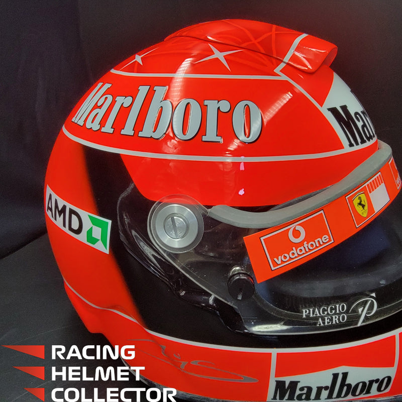 Michael Schumacher Signed Helmet Race Issued Visor Mounted on Promo Helmet 2004 Schubert Display Tribute Autographed Full Scale 1:1 AS-00938