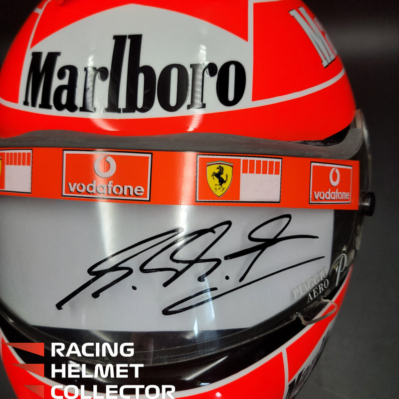 Michael Schumacher Signed Helmet Race Issued Visor Mounted on Promo Helmet 2004 Schubert Display Tribute Autographed Full Scale 1:1 AS-00938