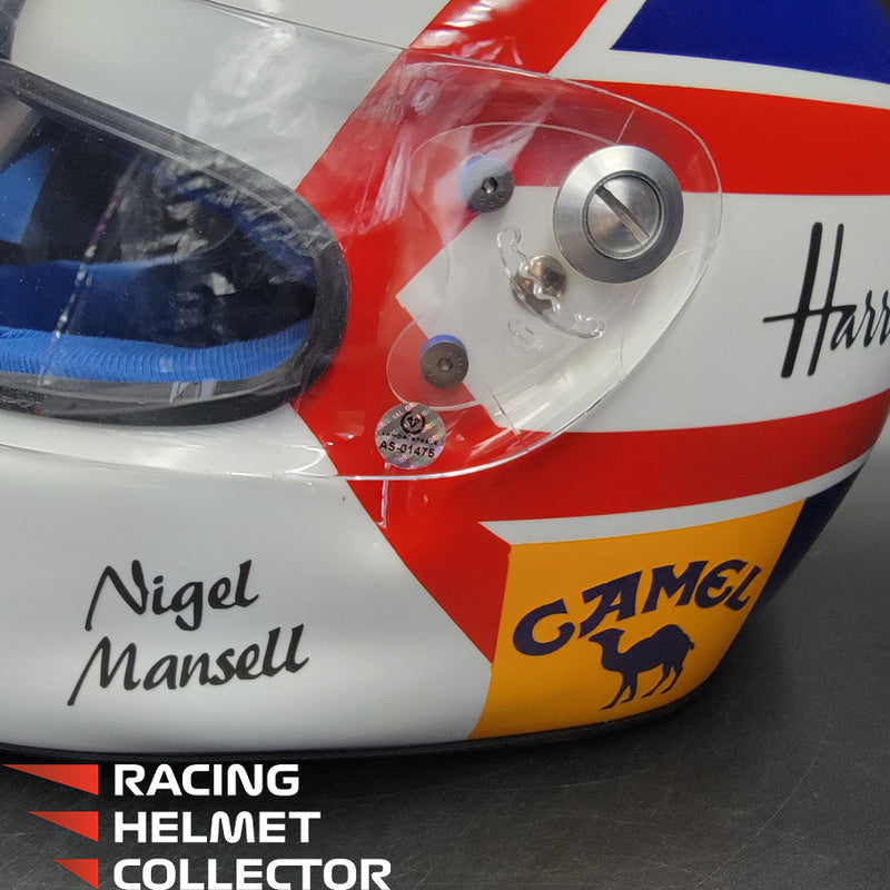 Nigel Mansell 1992 Signed  Helmet V3 SUB-PAR Autograph Helmet Full Scale 1:1 - AS-01475