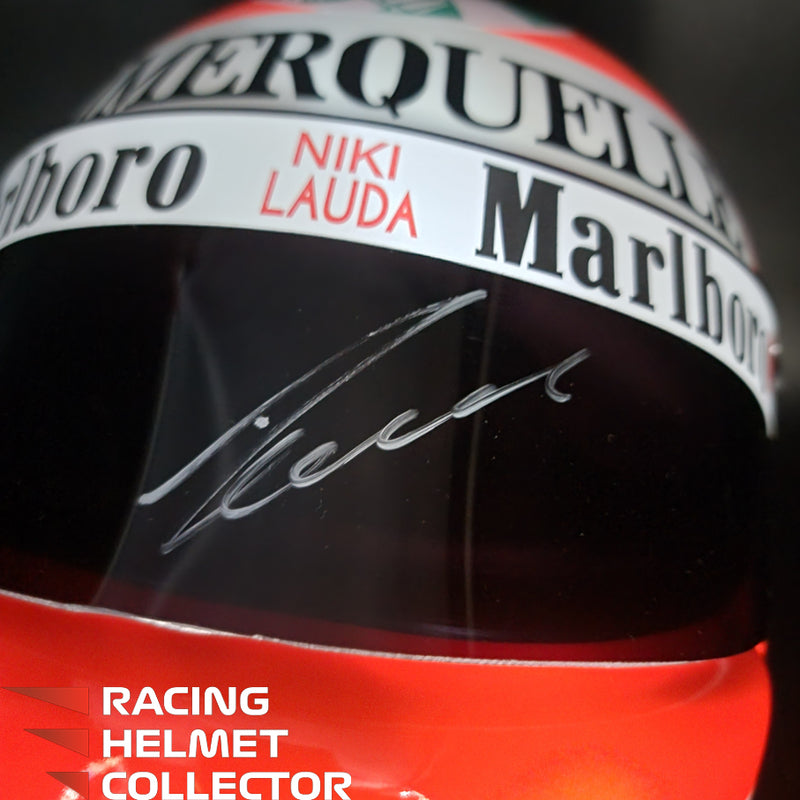 Niki Lauda Signed Helmet Visor 1977 Tribute Display Autographed Full Scale 1:1 AS-00755