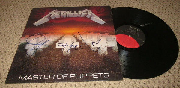 Metallica Signed Vinyl Record Master Of Puppets Autographed by Hetfield, Ulrich, Hammett