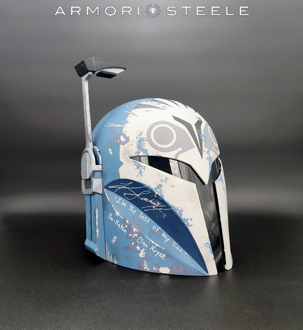 Star Wars Katee Sackhoff Signed Helmet The Mandalorian "The Black Series" Bo Katan Kryze Premium Electronic Helmet Autographed With Inscriptions ''I am the last of my line'' AS-03577