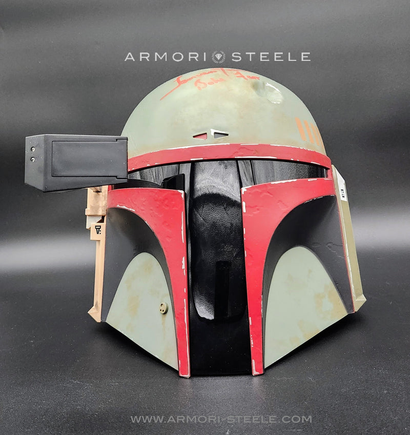 Star Wars Signed Helmet Temuera Morrison The Black Series Boba Fett Re-Armored Premium Electronic Helmet with Inscription ''Boba Fett'' AS-03097