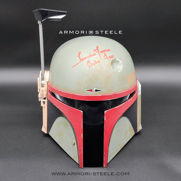 Star Wars Signed Helmet Temuera Morrison The Black Series Boba Fett Re-Armored Premium Electronic Helmet with Inscription ''Boba Fett'' AS-03097
