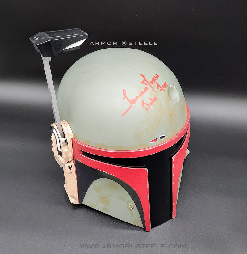 Star Wars Signed Helmet Temuera Morrison The Black Series Boba Fett Re-Armored Premium Electronic Helmet with Inscription ''Boba Fett'' AS-03097