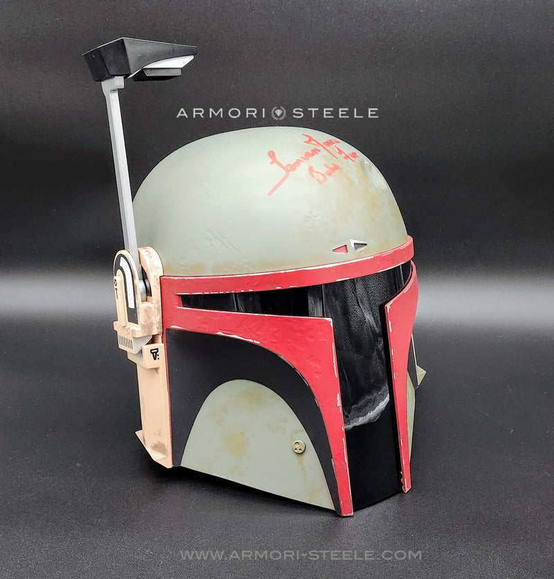 Star Wars Signed Helmet Temuera Morrison The Black Series Boba Fett Re-Armored Premium Electronic Helmet with Inscription ''Boba Fett'' AS-03097