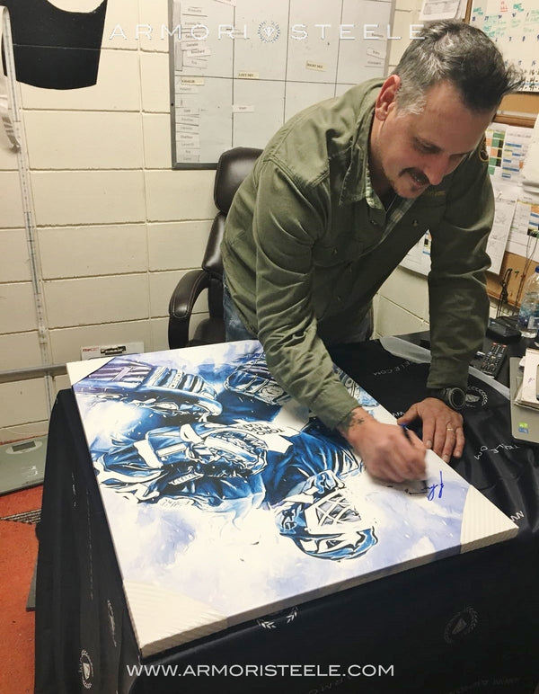 "THE CAT" FELIX POTVIN SIGNED SPORTS ART CANVAS BY ARTIST SHAUN KELLY - LIMITED EDITION OF 29 - GALLERY PRINTS (24 X 32")
