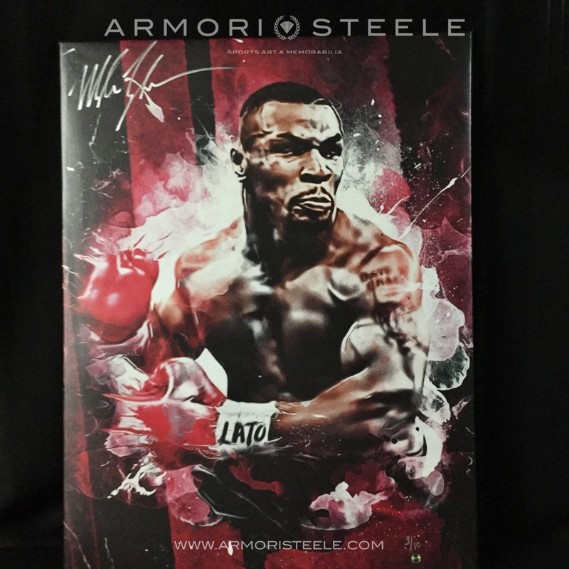 "MIKE TYSON" SIGNED AUTOGRAPHED SPORTS ART CANVAS BY ARTIST MATTHEW SHARPE - LIMITED EDITION OF 10 (24 X 32")