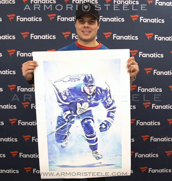 "BLUE SOUL" AUSTON MATTHEWS SIGNED SPORTS ART CANVAS BY ARTIST SHAUN KELLY - LIMITED EDITION OF 34 - GALLERY PRINTS (20 X 30" ) - SPECIAL 34/34 INSCRIPTION