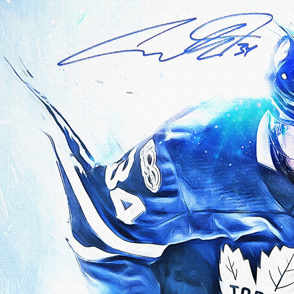"BLUE SOUL" AUSTON MATTHEWS SIGNED SPORTS ART CANVAS BY ARTIST SHAUN KELLY - LIMITED EDITION OF 34 - GALLERY PRINTS (20 X 30" )
