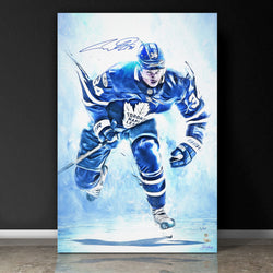 "BLUE SOUL" AUSTON MATTHEWS SIGNED SPORTS ART CANVAS BY ARTIST SHAUN KELLY - LIMITED EDITION OF 34 - GALLERY PRINTS (20 X 30" )