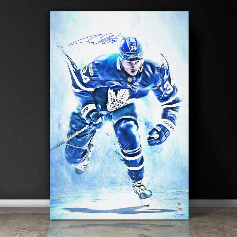 "BLUE SOUL" AUSTON MATTHEWS SIGNED SPORTS ART CANVAS BY ARTIST SHAUN KELLY - LIMITED EDITION OF 34 - GALLERY PRINTS (20 X 30" ) - SPECIAL 34/34 INSCRIPTION