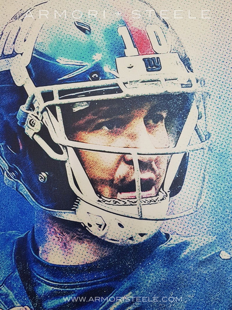 "ICONIC" ELI MANNING SIGNED SPORTS ART CANVAS BY ARTIST MATTHEW SHARPE - LIMITED EDITION OF 10 GALLERY PRINTS - (2/10) TO (9/10) - (24 X 32) - SOLD OUT