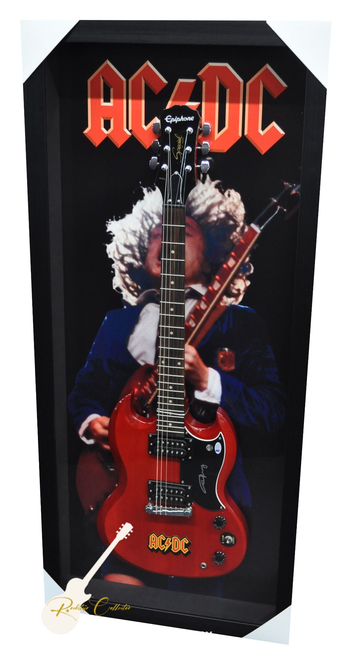 Angus Young AC/DC Signed Guitar Frame Premium Autographed Red SG Epiph ...